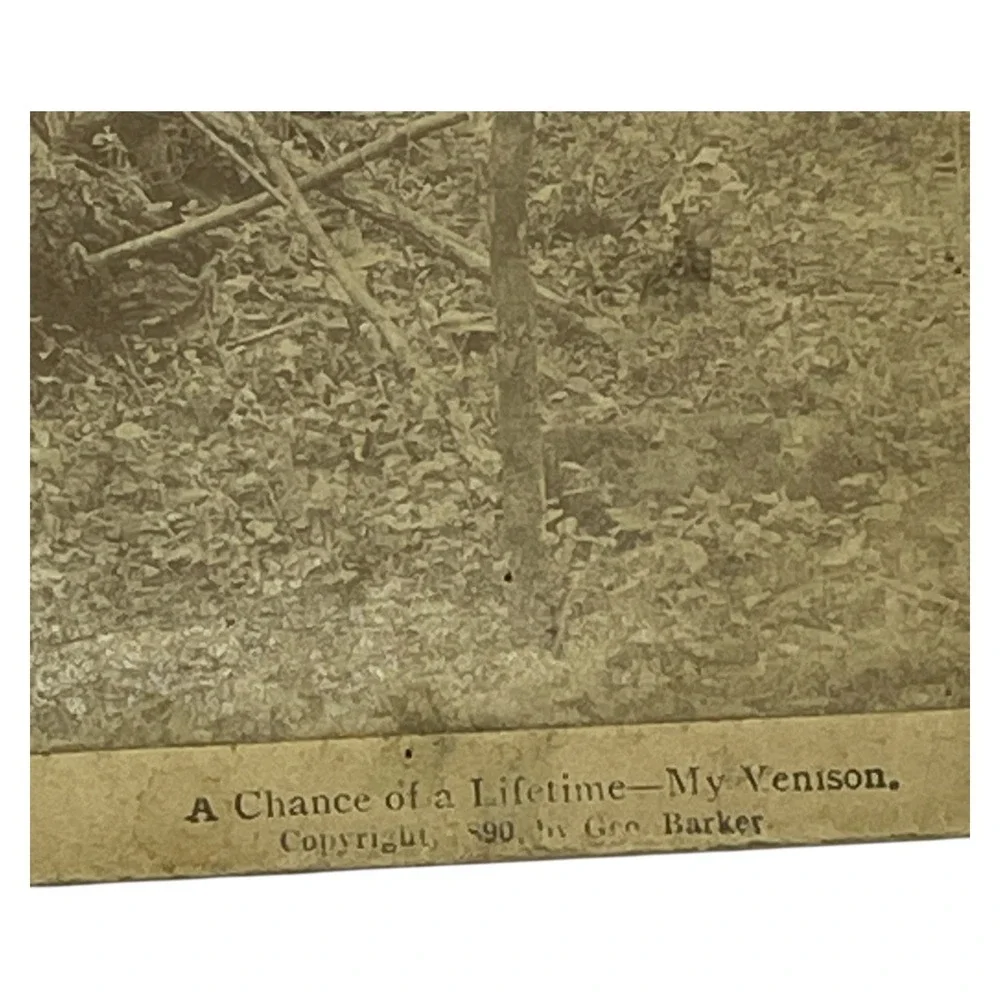 A Chance of‎ a Lifetime My Venison 1890 Hunting Stereoview Underwood